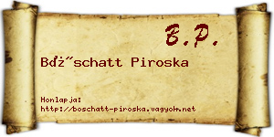 Böschatt Piroska névjegykártya